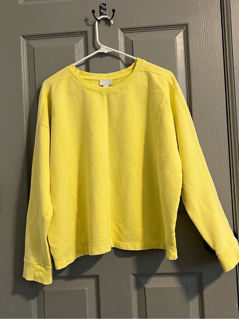 J. Jill Fit Yellow Crewneck Sweatshirt Casual Sunny Yoga Athleisure
